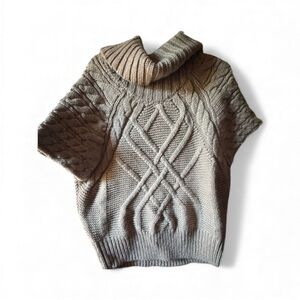 LOFT Taupe Cable Knit wool blend Sweater